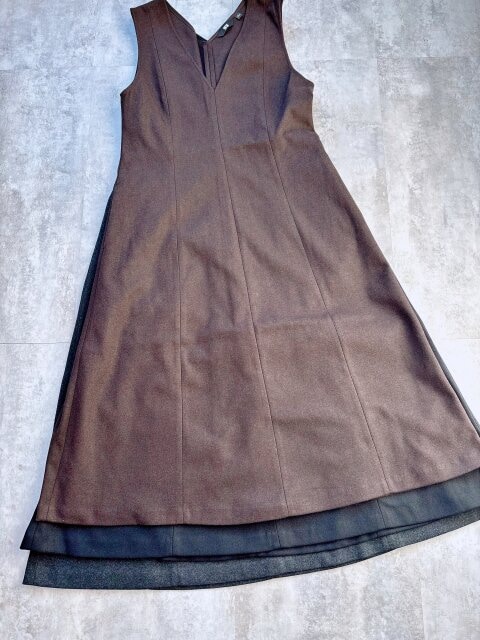 ユニクロブラッシュドジャージーワンピースの丈比較