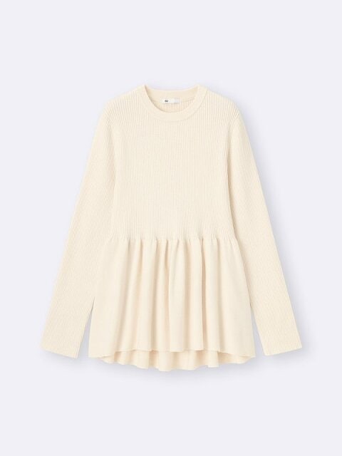 GUのペプラムニットプルオーバー