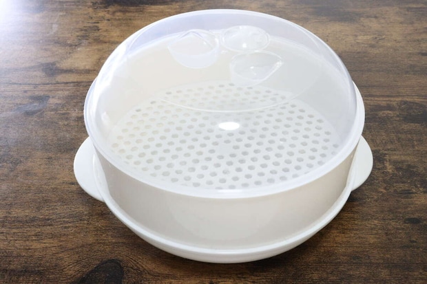 1段電子レンジ蒸し器　ダイソー　調理グッズ