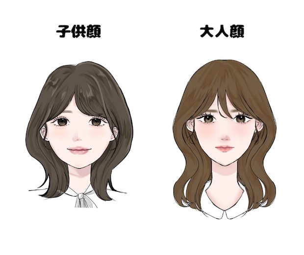 大人顔子供顔に合わせヘア