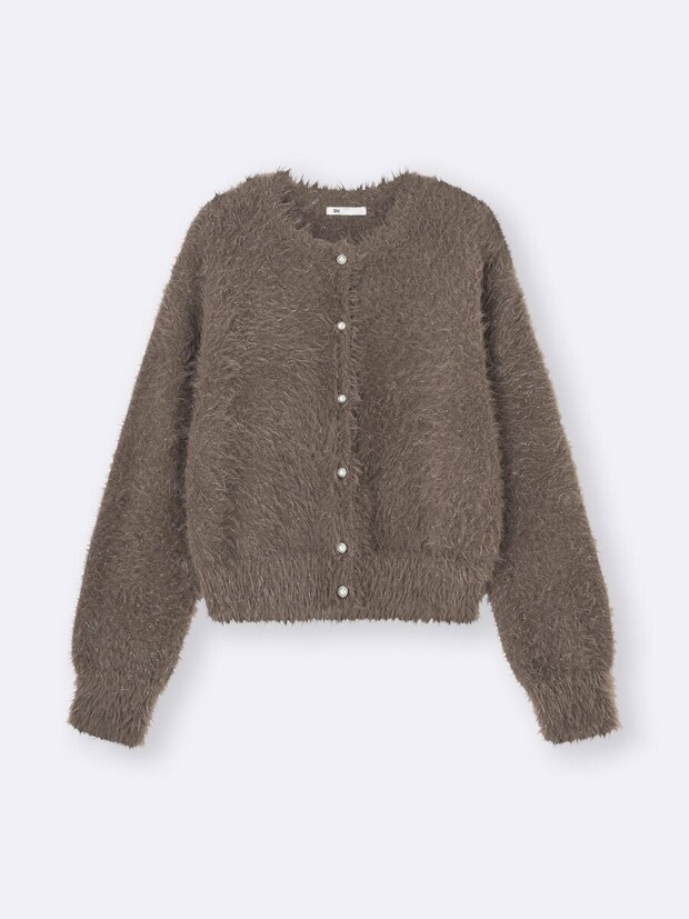 guシャイニークルーネックカーディガン