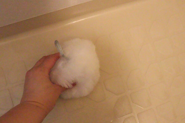 水だけで汚れが落ちるソフトバスクリーナー　使用例