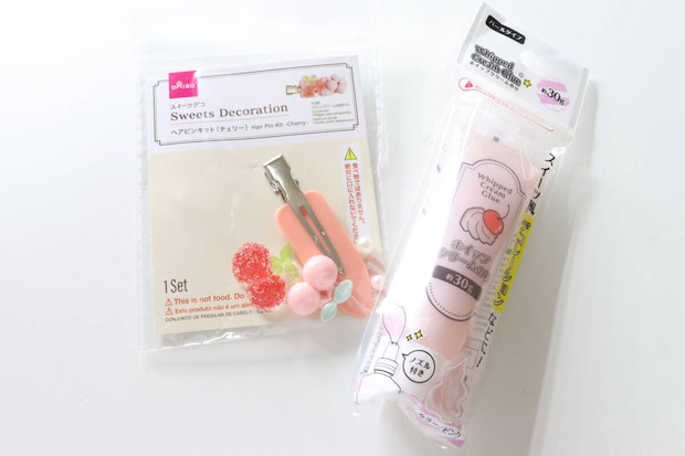 ヘアピンキット（チェリー）　ホイップクリームのり