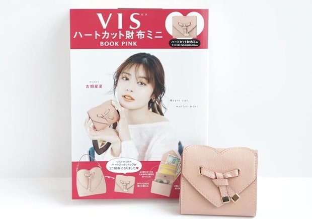 VIS ハートカット財布ミニBOOK PINK