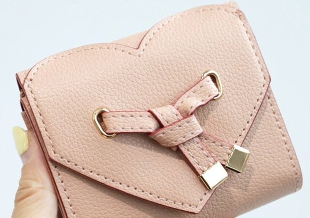 VIS ハートカット財布ミニBOOK PINK　デザイン