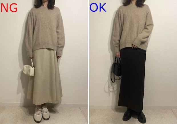 大人女子のもこもこニットNG&OKコーデ 大人女子のもこもこニットNG&OKコーデ