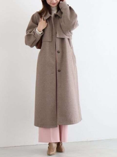 フェミニンコーデ 2025冬大人女性おすすめロングコートフェミニンコーデ