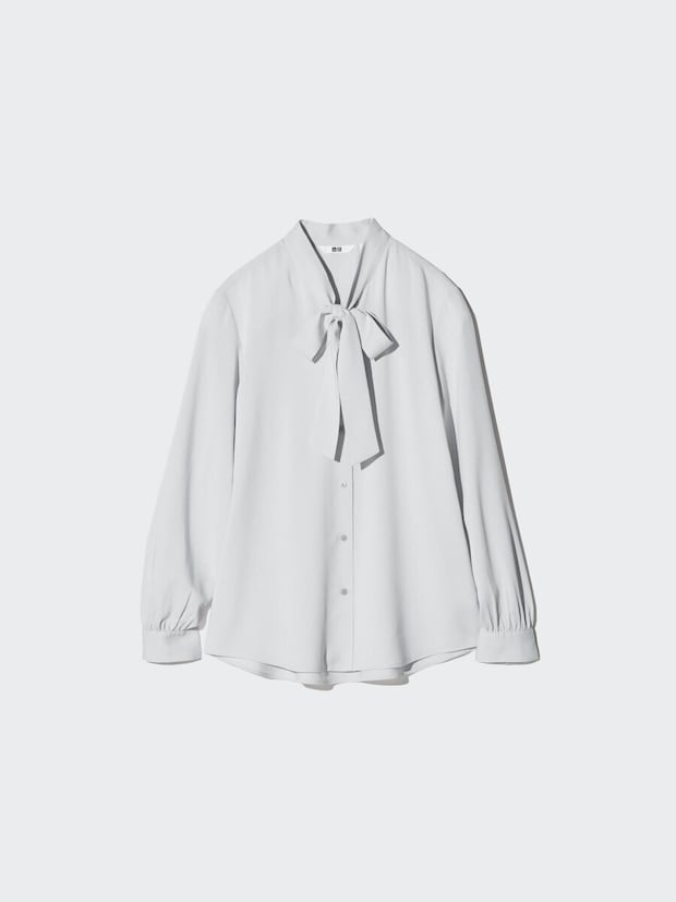 2026年1月ユニクロ新商品女性おすすめレーヨンボウタイブラウス