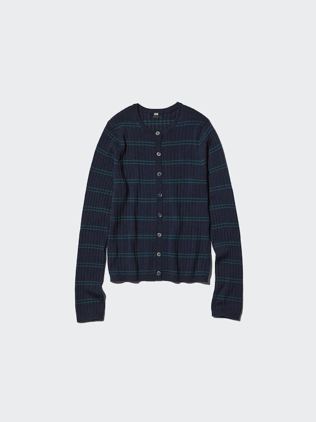 2026ユニクロ女性おすすめメリノリブクルーネックショートカーディガン