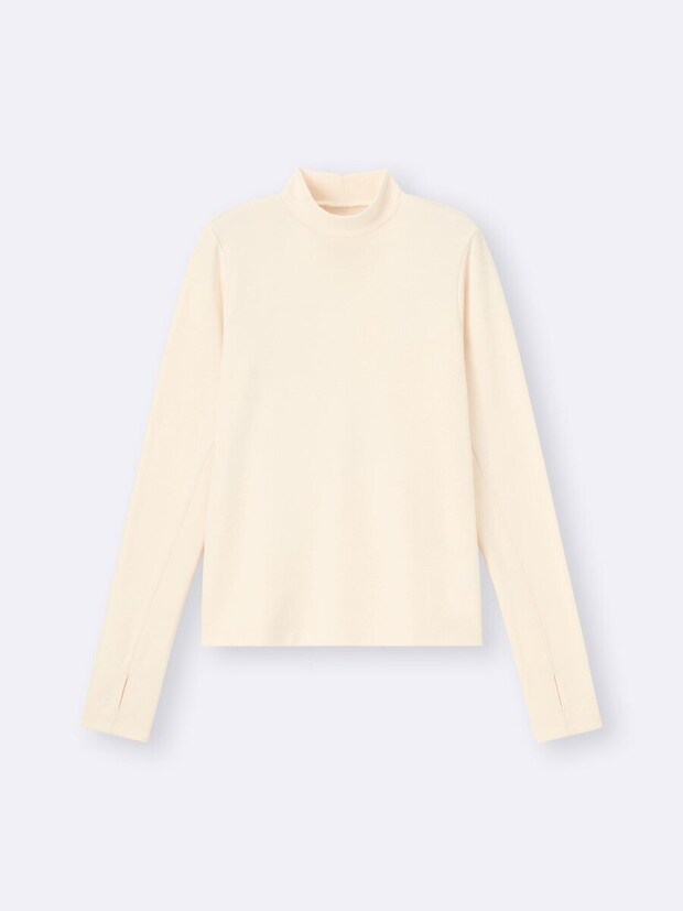 2026guあったかインナーウォームスムースモックネックT