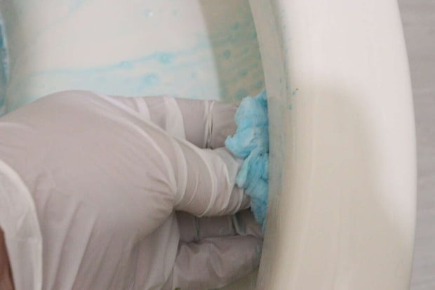 セリア　洗剤付きトイレブラシパッド　使用例　洗剤