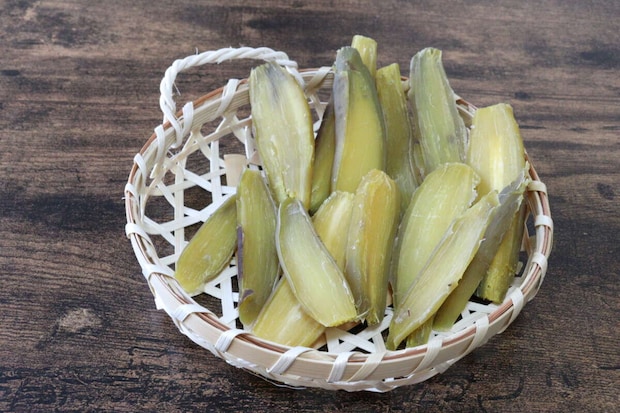 ダイソーのつなげる多用途ネットで作った干し芋