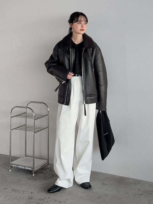 ワイドデニムのコーデ4