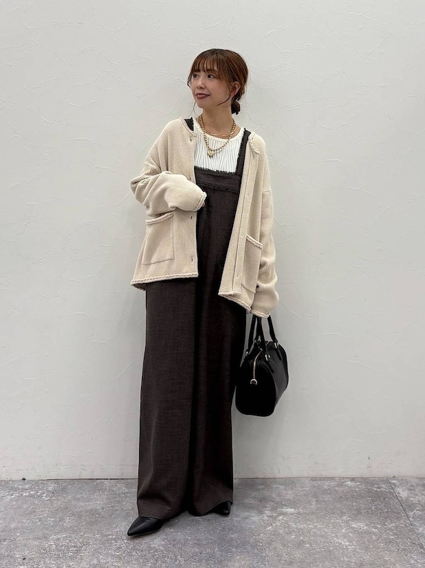 グローバルワークの千鳥格子柄サロペット