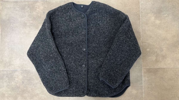 ユニクロボアフリースリラックスカーディガン　DARK GRAY