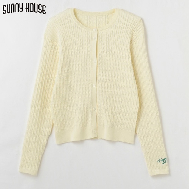 しまむらのケーブルニットカーディガン（SUNNY HOUSE）