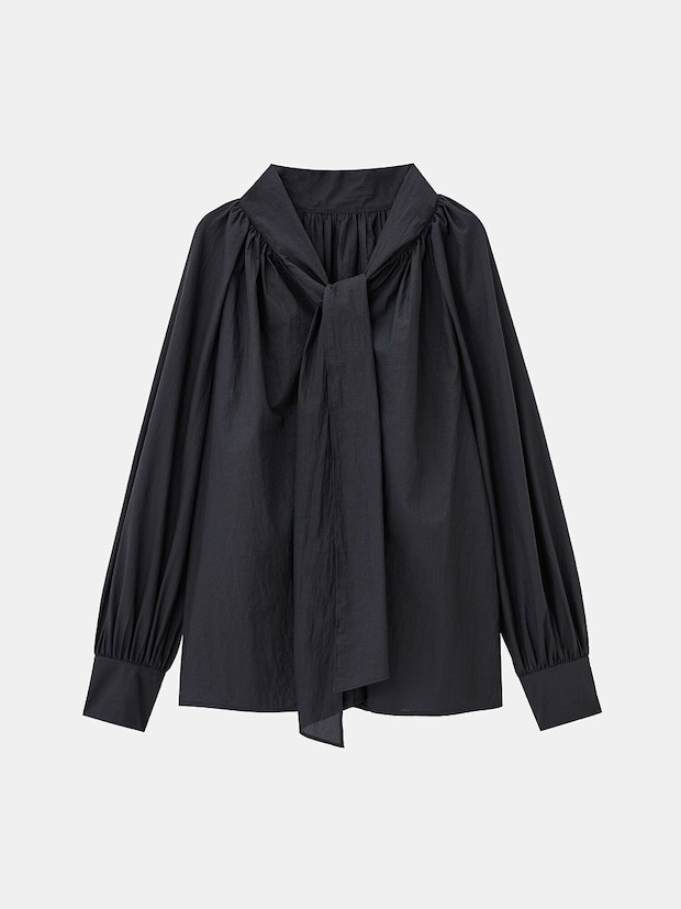 PLST ナイロンボウタイブラウス PLSTのナイロンボウタイブラウス