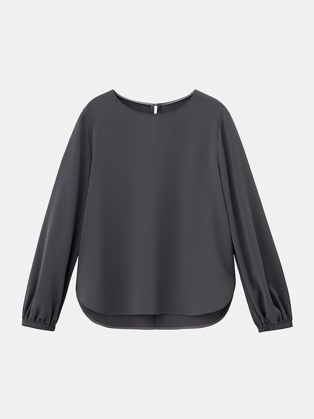 PLSTのラウンドヘムTブラウス