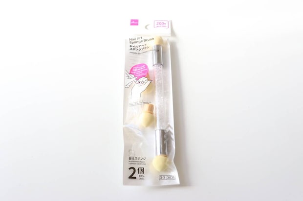 ダイソー ネイルアートスポンジブラシ ダイソーのネイルアートスポンジブラシのパッケージ