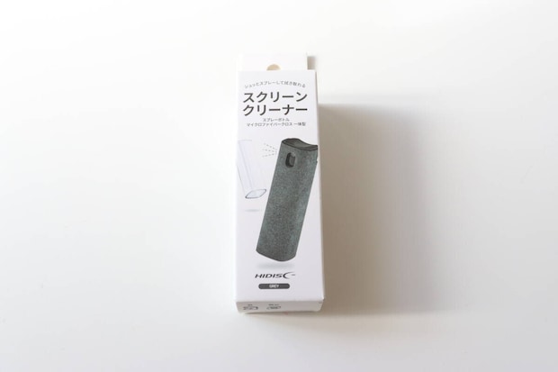 ダイソー スクリーンクリーナー スプレーボトル マイクロファイバークロス 一体型 ダイソーのスクリーンクリーナー スプレーボトル マイクロファイバークロス 一体型のパッケージ