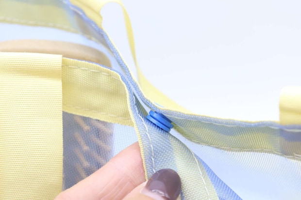 メッシュトートバッグ　ボタン