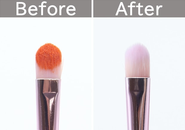メイクブラシクリーナー　ビフォーアフター