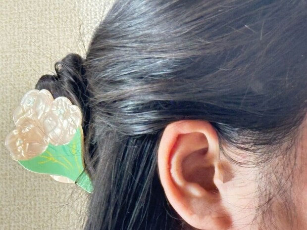 ダイソー　ダイカットバンスクリップ 花　チューリップ　使用例