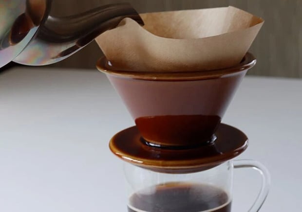 ダイソー　コーヒードリッパー（円すい形、ブラウン）　使用例