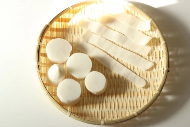 ダイソー　竹ざる　丸（約33cm）　使用例　干し野菜