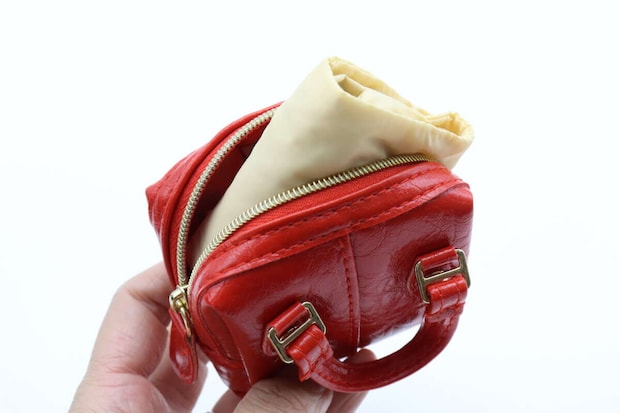 チャーム付エコバッグ(ボストン風、RD) コンパクト チャーム付エコバッグ(ボストン風、RD) コンパクト