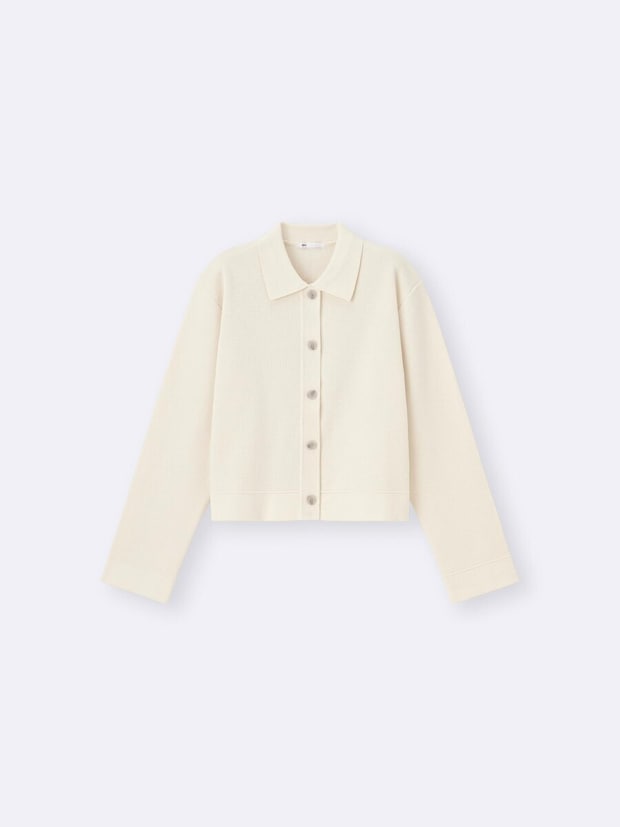 ミラノリブポロカーディガン 2026gu羽織りミラノリブポロカーディガン