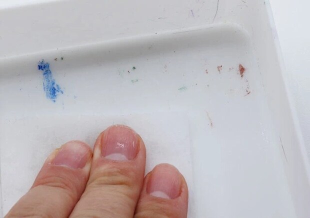 ダイソー　メラミンスポンジ（落ち落ちV、シートタイプ、25枚）　使用例