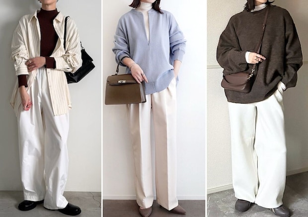 爽やか「白パンツ」で防寒しながら季節を先取り！真似して垢抜ける♡冬から春のシフトコーデ