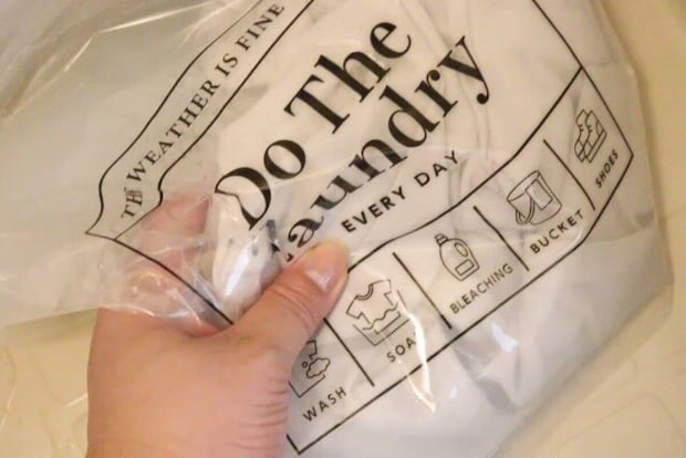 ダイソー つけ置き洗いジッパーバッグ(ロゴ) 使用例 揉み洗い ダイソー つけ置き洗いジッパーバッグ(ロゴ) 使用例 揉み洗い