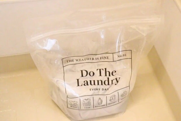 ダイソー つけ置き洗いジッパーバッグ(ロゴ) 使用例 ダイソー つけ置き洗いジッパーバッグ(ロゴ) 使用例