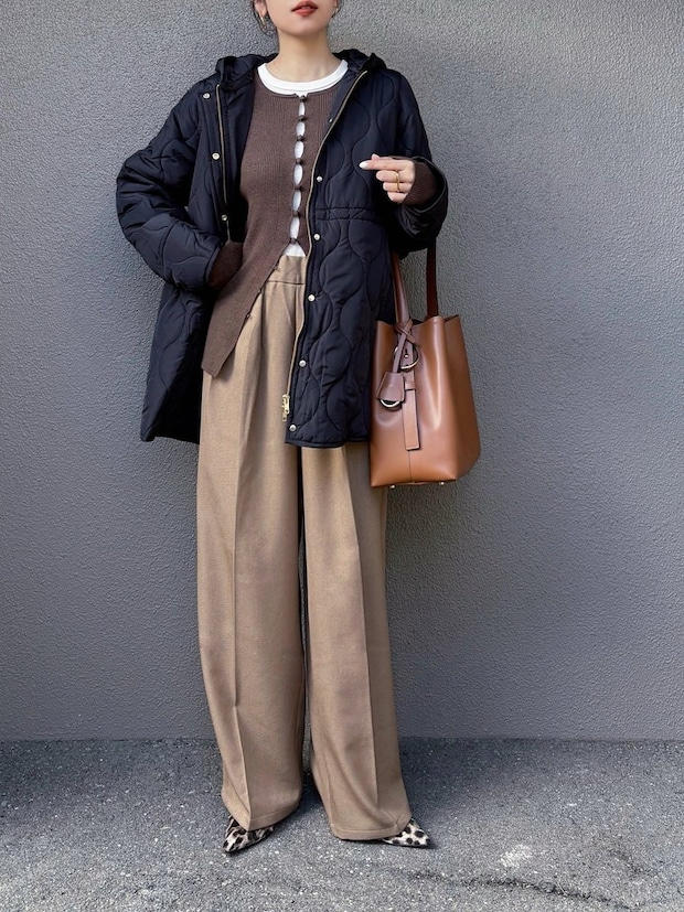 キルティングアウター コーデ キルティングアウターのコーデ2