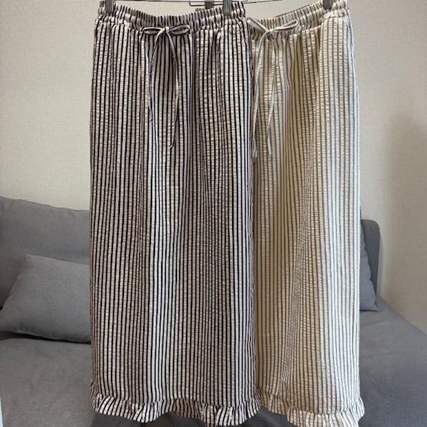 2026しまむらレディース新作ストライプ柄裾フリルスカート