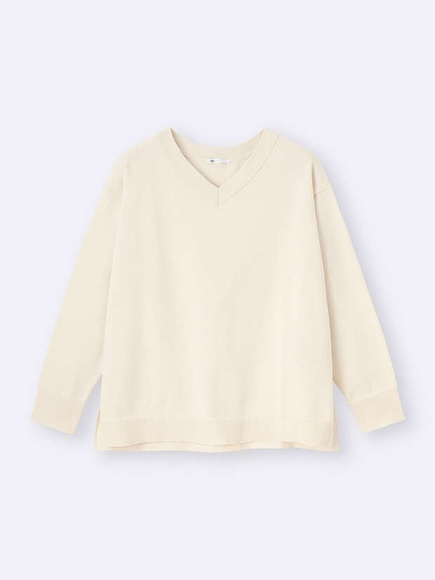 GU オーバーサイズVネックニットプルオーバー GUのオーバーサイズVネックニットプルオーバー