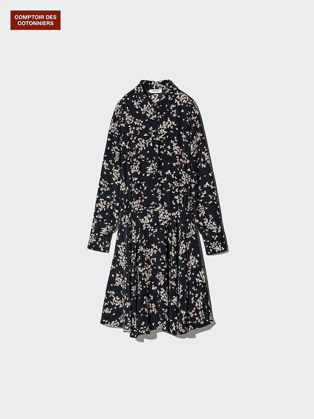 ユニクロ レーヨンプリントミディワンピース ユニクロのレーヨンプリントミディワンピース