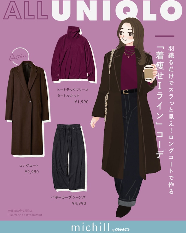 ALLユニクロロングコートコーデ