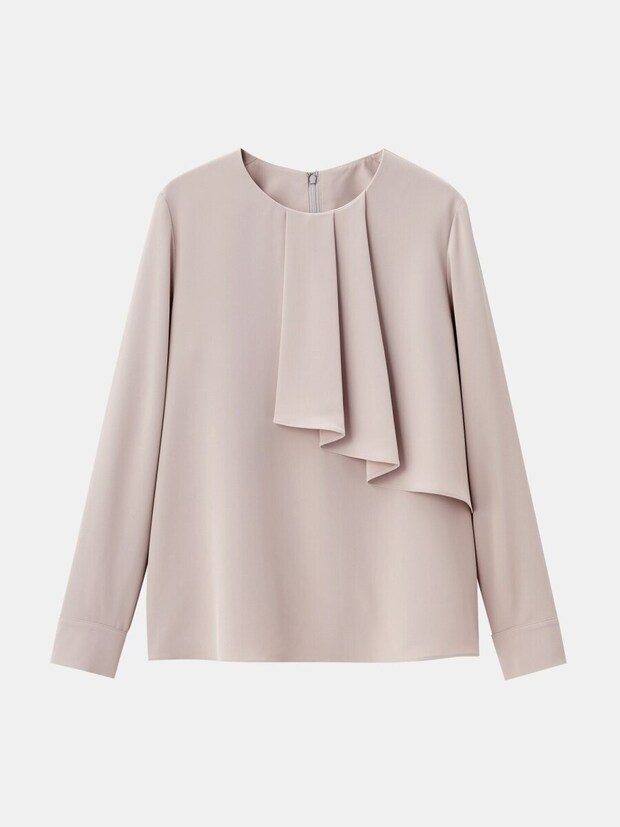 2026plstUVカットアシンメトリーフリルブラウス