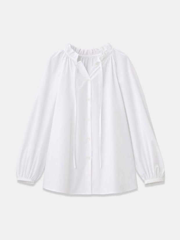 2026plstタイプライターフリルブラウス