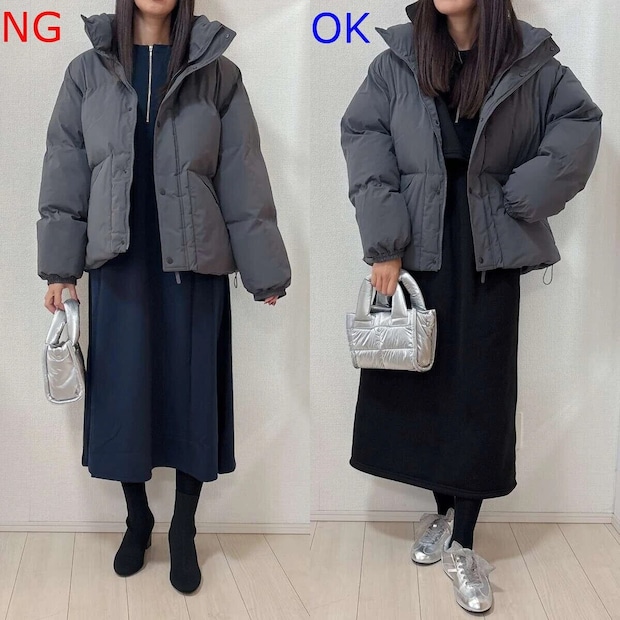 大人女子グレーダウンNG＆OKコーデ