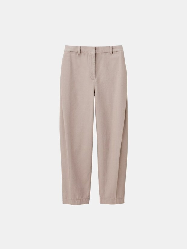 2026plstレディース新作コットンサイドタックテーパードパンツ