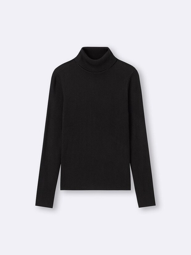 GUのリブタートルネックセーター