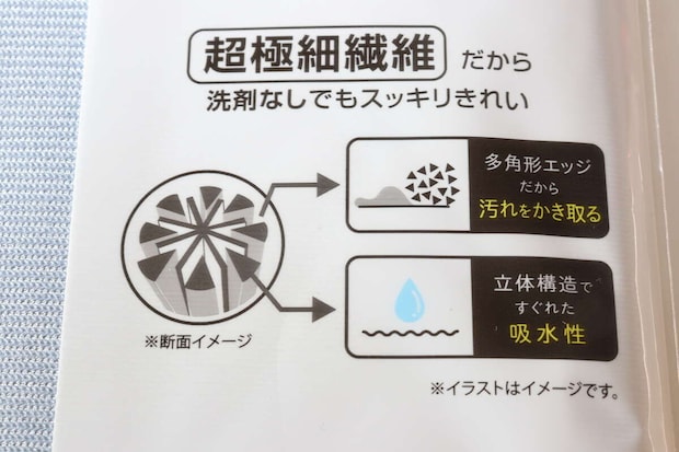 マイクロファイバークロス 窓ガラス・鏡用　素材の説明