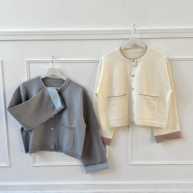 しまむらの配色ニットカーディガン（miyo）