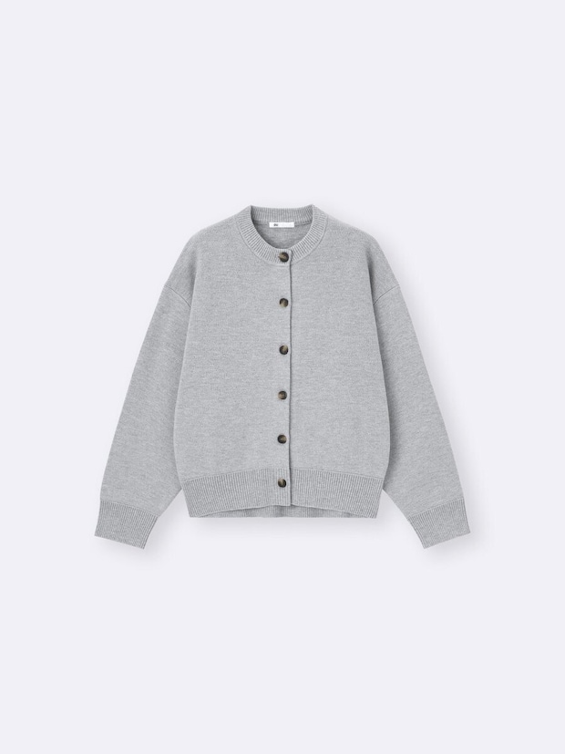 スウェットライクニットドルマンスリーブカーディガン 2026gu大人女性おすすめグレースウェットライクニットドルマンスリーブカーディガン