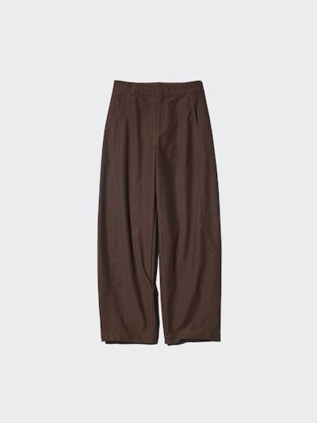 ユニクロジャージーバレルレッグパンツ　DARK BROWN
