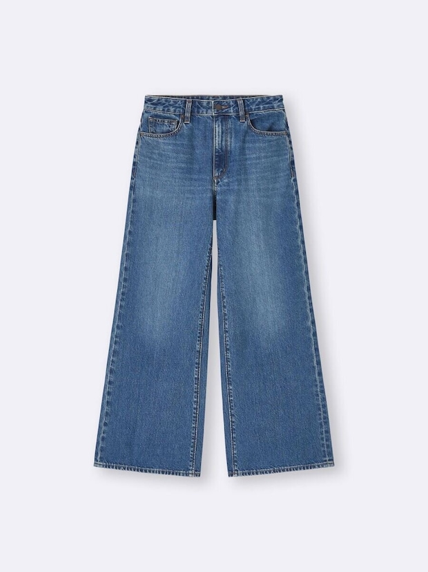 バギーフレアジーンズ 2026gu春大人女子おすすめデニムバギーフレアジーンズ